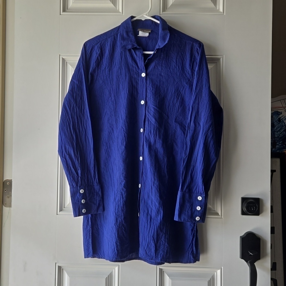 Tommy Bahama 100% Cotton Navy Button Down Tunic